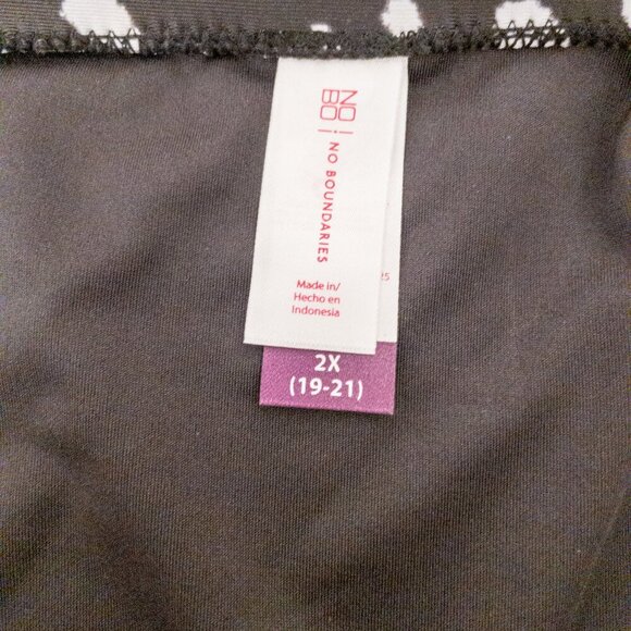 Black & White Dot High-Waisted Swim Bottom 2X Plus Size - Picture 3 of 3